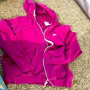 Adidas pink zip up hoodie